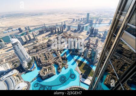 Dubai. EMIRATI ARABI UNITI. Vista aerea da Burj Khalifa Foto Stock