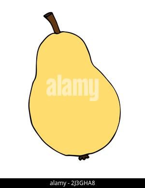 Vettore disegno a mano scarpetta di schizzo colorato pera isolato su sfondo bianco Illustrazione Vettoriale