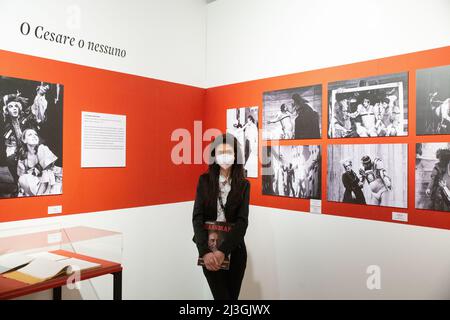 Roma, Italia. 08th Apr 2022. Dettaglio della mostra 'Vittorio Gassman - il Centenario' all'Auditorium Parco della Musica di Roma (Photo by Matteo Nardone/Pacific Press) Credit: Pacific Press Media Production Corp./Alamy Live News Foto Stock