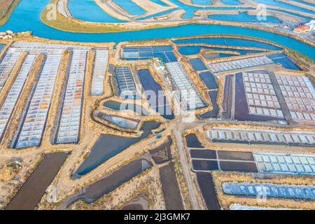 Saline a Castro Marim in Portogallo. Foto Stock