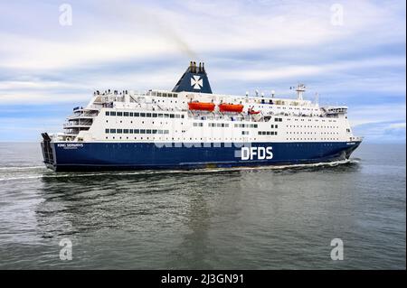 King Seaways è un traghetto gestito dal DFDS sulla rotta Newcastle (North Shields) - Amsterdam (Ijmuiden) - Settembre 2021. Foto Stock