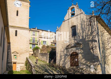 Francia, Alpes-de-Haute-Provence, Mane, villaggi e città di carattere etichetta, Penitenti bianchi cappella o Notre-Dame de Pitié cappella Foto Stock