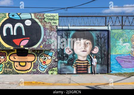 Stati Uniti, Florida, Miami, murales nel distretto di Wynwood Foto Stock