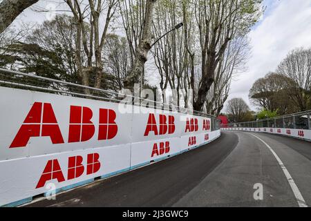 Roma, Italia. 08th Apr 2022. ABB corner illustration, durante l'ePrix di Roma 2022, 3rd meeting del Campionato Mondiale di Formula e ABB FIA 2021-22, sul circuito Cittadino dellâEUR dal 8 al 10 aprile, a Roma, Italia - Foto: Gregory Lenormand/DPPI/LiveMedia Credit: Independent Photo Agency/Alamy Live News Foto Stock