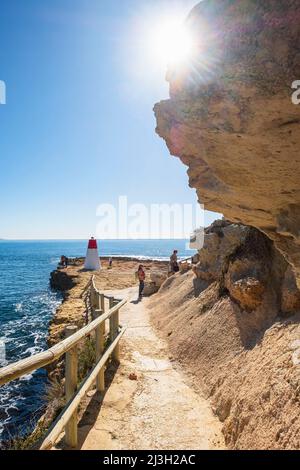 Francia, Bouches du Rhone, Costa Azzurra, Carry-le-Rouet, escursione sul sentiero Lizard tra Carry-le-Rouet e Sausset-les-Pins Foto Stock