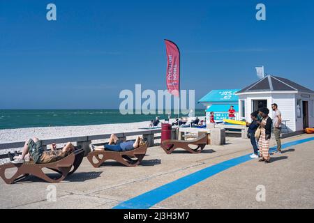 Francia, Senna Marittima, Fecamp, la spiaggia Foto Stock