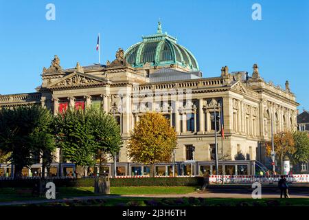 Francia, Bas Rhin, Strasburgo, quartiere Neustadt risalenti al periodo tedesco elencati come patrimonio mondiale dall' UNESCO, Place de la Republique, Biblioteca Nazionale e Universitaria Foto Stock