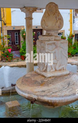 Fonte da vila primavera a Castelo de vide città in Portogallo. Foto Stock