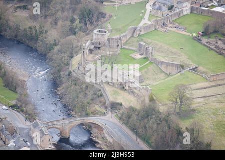 Barnard Castle e Barnard Castle Bridge, County Durham, 2016. Foto Stock