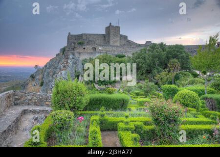 Giardino del castello di Marvao in Portogallo. Foto Stock