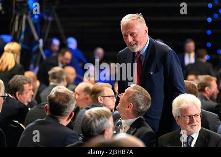 Praga, Repubblica Ceca. 08th Apr 2022. L'ex primo ministro ceco Mirek Topolanek durante il congresso nazionale del Partito Civico democratico (ODS) di governo a Praga, Repubblica Ceca, 8 aprile 2022. (CTK Michal Kamaryt) Credit: CTK/Alamy Live News Foto Stock