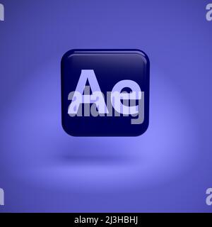 Logo degli effetti visivi, della grafica in movimento e dell'applicazione di composizione Adobe After Effects (parte della Creative Cloud Apps Suite) e dell'app complementare Foto Stock