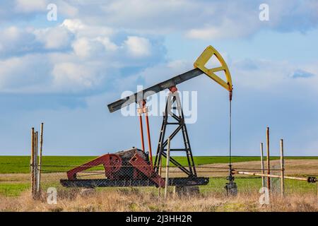 Produzione di olio con pompa profonda in Bulgaria Foto Stock