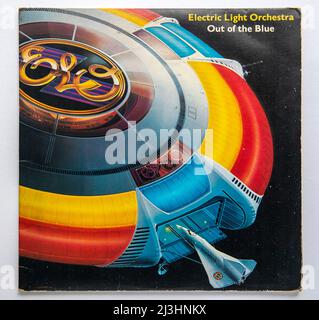 Copertina LP di out of the Blue, il settimo album in studio della Electric Light Orchestra, pubblicato nel 1977 Foto Stock