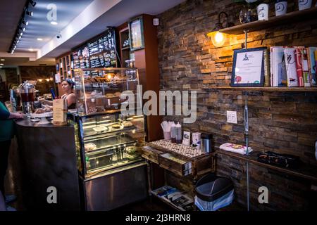 Broadway Triangle, New York City, NY, USA, presso un Cafe a Brooklyn Foto Stock