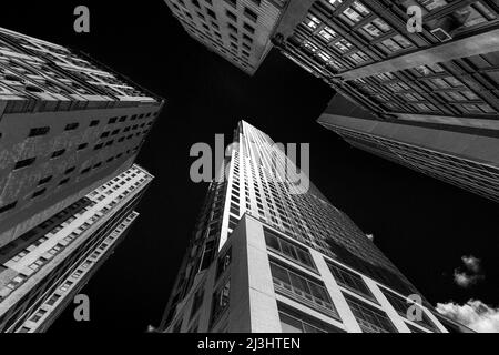 Financial District, New York City, NY, USA, Frank Gehry's Beekman Tower che contiene appartamenti di lusso nella città di New York, New York. Foto Stock