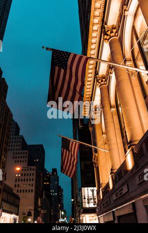 MURRAY HILL, New York City, NY, USA, American Flags Foto Stock