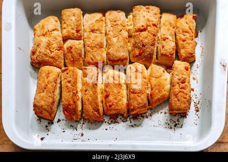 Focaccine al formaggio o biscotti al formaggio Foto Stock