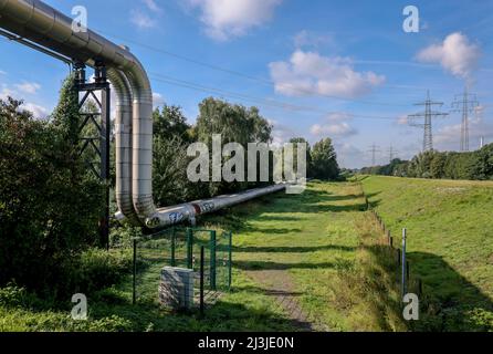 Teleriscaldamento sulla Emscher, Essen, Renania settentrionale-Vestfalia, Germania Foto Stock