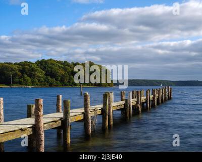 Flensburg Fjord dal lato danese Foto Stock