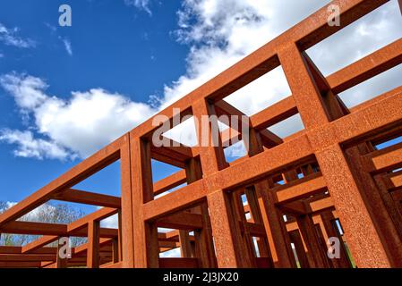 Yorkshire Sculpture Park con opere d'arte di Henry moore e damian Hurst Foto Stock