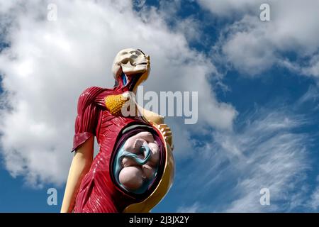 Yorkshire Sculpture Park con opere d'arte di Henry moore e damian Hurst Foto Stock