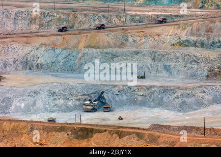 Ricchi giacimenti di rame in Morenci Miniera di Rame, Arizona più grande miniera di rame in America del Nord Foto Stock