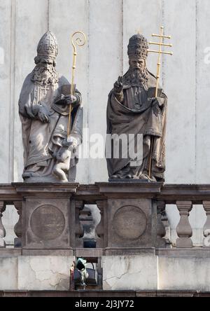 Statue della chiesa di San Salvador, Praga Foto Stock