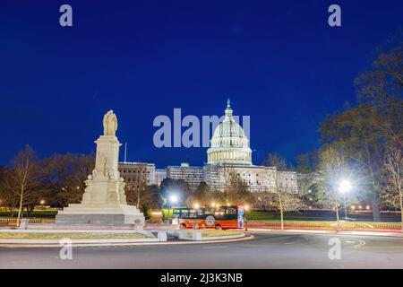 Vista al crepuscolo del Campidoglio degli Stati Uniti a Washington DC Foto Stock