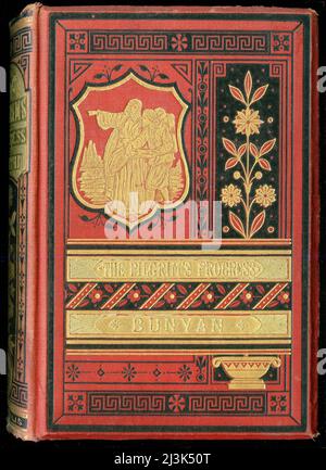 La copertina del progresso di Pilgrim da parte di John Bunyan, pubblicazione del 19th secolo Foto Stock