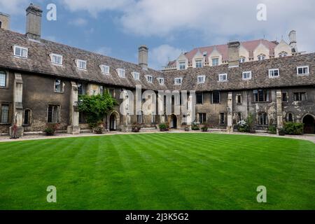 Regno Unito Inghilterra Cambridge. 14th.-secolo filoni, il Corpus Christi College. Foto Stock