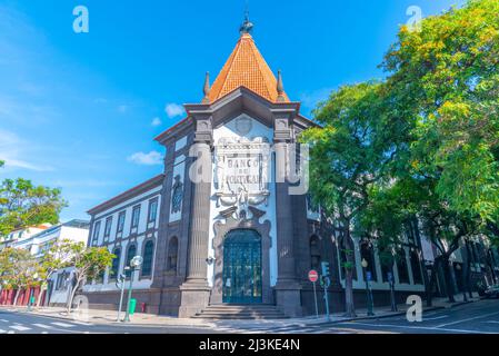 Funchal, Portogallo, 13 giugno 2021: Banco de Portugal nella città portoghese Funchal. Foto Stock