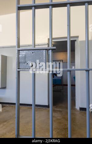 Robben Island Prison dormitorio in Sudafrica; Robben Island, Città del Capo, Western Cape, Sudafrica Foto Stock