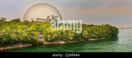 Biosphere a Montreal, un museo dedicato all'ambiente; Montreal, Quebec, Canada Foto Stock