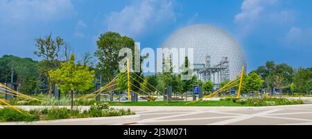 Biosphere a Montreal, un museo dedicato all'ambiente; Montreal, Quebec, Canada Foto Stock