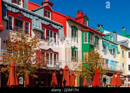 Alloggi presso Mont Tremblant Ski Resort Village in Quebec, Canada; Mont-Tremblant, Quebec, Canada Foto Stock