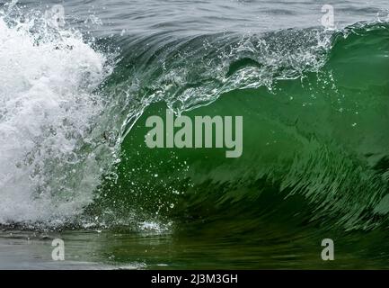 Primo piano di un'onda che si avvicina alla riva; South Shields, Tyne e Wear, Inghilterra Foto Stock