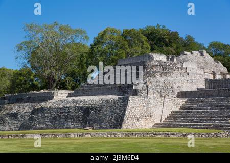 Tempio del Nord, zona archeologica di Edzna; Edzna, Stato Campeche, Messico Foto Stock