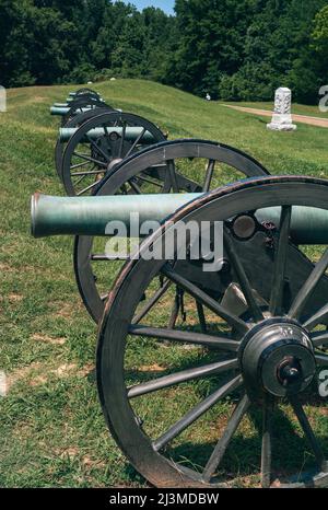 Battery de Golyer Field Cannon epoca della guerra civile pezzi di artiglieria federale sul campo di battaglia di Vicksburg Parco Nazionale militare Foto Stock