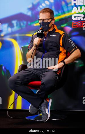 Melbourne, Australia. 9th Apr 2022. Andreas Seidl (DEU, Team McLaren F1), Gran Premio d'Australia F1 al Melbourne Grand Prix Circuit il 9 aprile 2022 a Melbourne, Australia. (Foto di ALTO DUE) credito: dpa/Alamy Live News Foto Stock