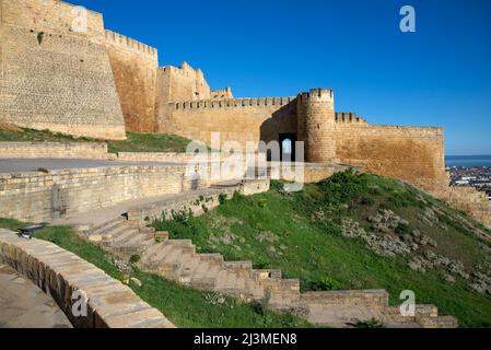 Ingresso centrale nell'antica fortezza Naryn-Kala. Derbent, Repubblica del Dagestan. Russia Foto Stock