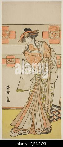 L'attore Ichikawa Monnosuke II come il fantasma della Renegade Monk Seigen nella rappresentazione Edo no Hana Mimasu Soga, ha suonato al Teatro Nakamura nel secondo mese, 1783, Giappone, c.. 1783. Foto Stock