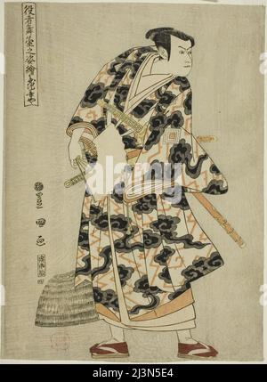 Tachibanaya: Ichikawa Yaozo III come Fuwa Banzaemon, dalla serie "Ritratti degli attori sul palco (Yakusha butai no sugata-e)", 1794. Foto Stock