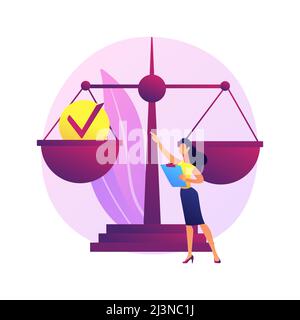 Illustrazione vettoriale del concetto astratto di responsabilità. Responsabilità legale, responsabilità personale e pubblica, assunzione di responsabilità per azioni e decisi Illustrazione Vettoriale