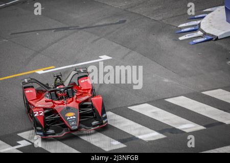 Roma, Italia. 09th Apr 2022. 22 GUNTHER Maximilian (ger), Nissan e.dams, Nissan IM03, azione durante l'ePrix di Roma 2022, incontro 3rd del Campionato del mondo di Formula e ABB FIA 2021-22, sul circuito Cittadino dellâ&#X80;&#x99;EUR dal 8 al 10 aprile, a Roma, Italia - Foto: Gregory Lenormand/DPPI/LiveMedia Credit: Agenzia Foto indipendente/Alamy Foto Stock