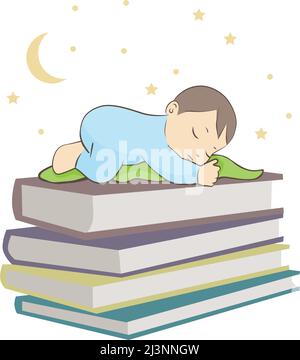 bambino che dorme, vettore Illustrazione Vettoriale