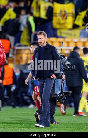 VILLARREAL, SPAGNA - Apr 6: Julian Nagelsmann in azione durante la partita della UEFA Champions League tra Villarreal CF e FC Bayern Munchen all'Estadio d Foto Stock