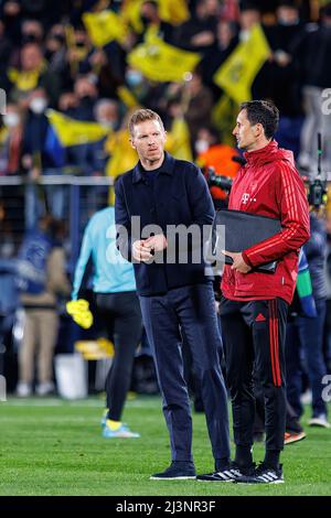 VILLARREAL, SPAGNA - Apr 6: Julian Nagelsmann in azione durante la partita della UEFA Champions League tra Villarreal CF e FC Bayern Munchen all'Estadio d Foto Stock