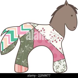 Animale giocattolo patchwork Illustrazione Vettoriale