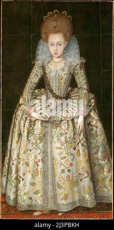 Principessa Elisabetta (1596-1662), più tardi Regina di Boemia. Robert Peake il Vecchio. Ca. 1606. Foto Stock